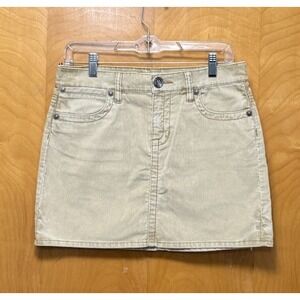 Vintage Tommy Jeans‎ Womens Corduroy Mini Skirt Back Flap Pockets Y2K Beige Sz 7
